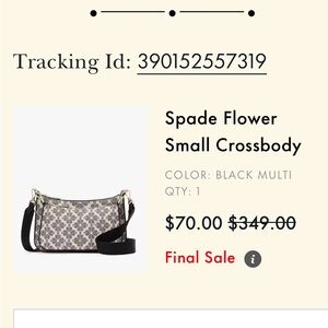 Kate Spade Black Crossbody Bag with Signature Floral Design